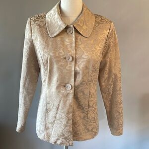 VTG DAVID BROOKS brocade GOLDEN Blazer / jacket 3 button closure / pockets Small
